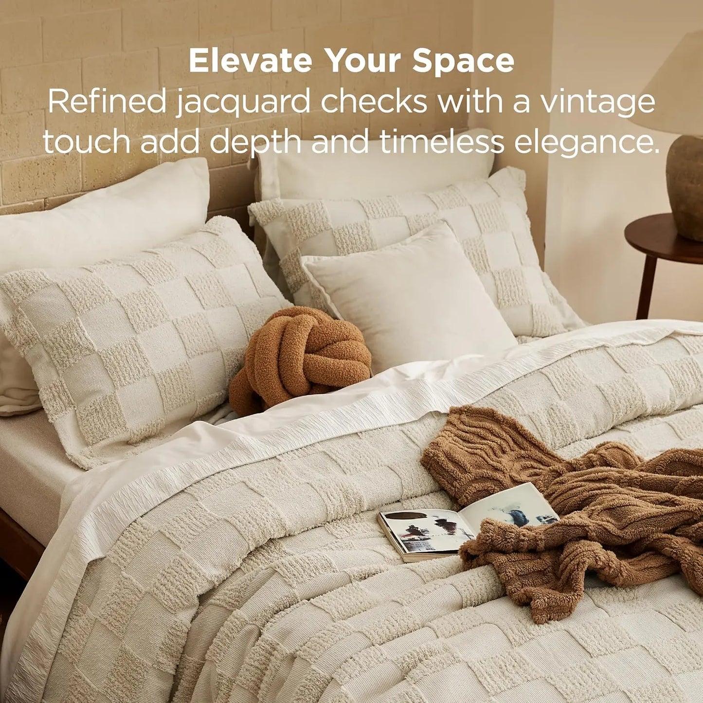 Bohemian Quilted 3-Piece Bedding Set with a soft, breathable comforter and two matching pillowcases.