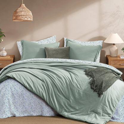 7-Pieces Microfiber Comforter Set, with Double Sided Storage Pockets, 1 Comforter, 2 Pillowcases, 2 Shams, 1 Flat & 1 Fitted Sheet