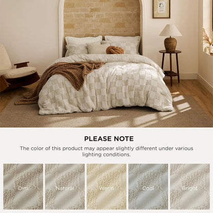 Bohemian Quilted 3-Piece Bedding Set with a soft, breathable comforter and two matching pillowcases.